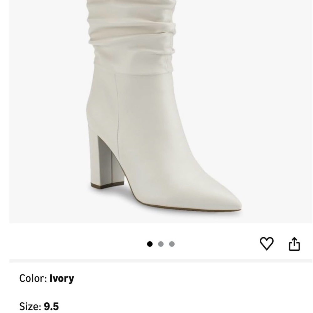 Marc Fisher Ivory Heeled Boots